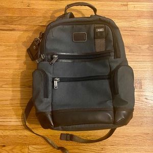 Tumi Knox Leather and Fabric Laptop Backpack